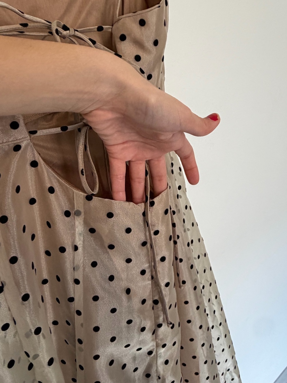 Polka Dot Vintage 90s Blondie Nites Maxi Dress medium Open Back Prom Formal - Picture 7 of 9